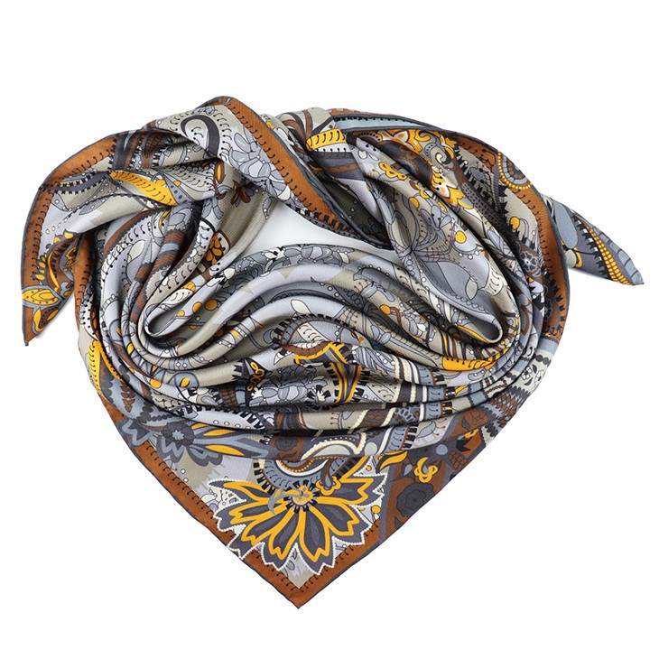Floral Silk Head Scarf